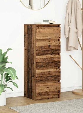 VidaXL Dressoir met lades 37,5x35x99 cm bewerkt hout oud hout