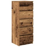 VidaXL Dressoir met lades 37,5x35x99 cm bewerkt hout oud hout
