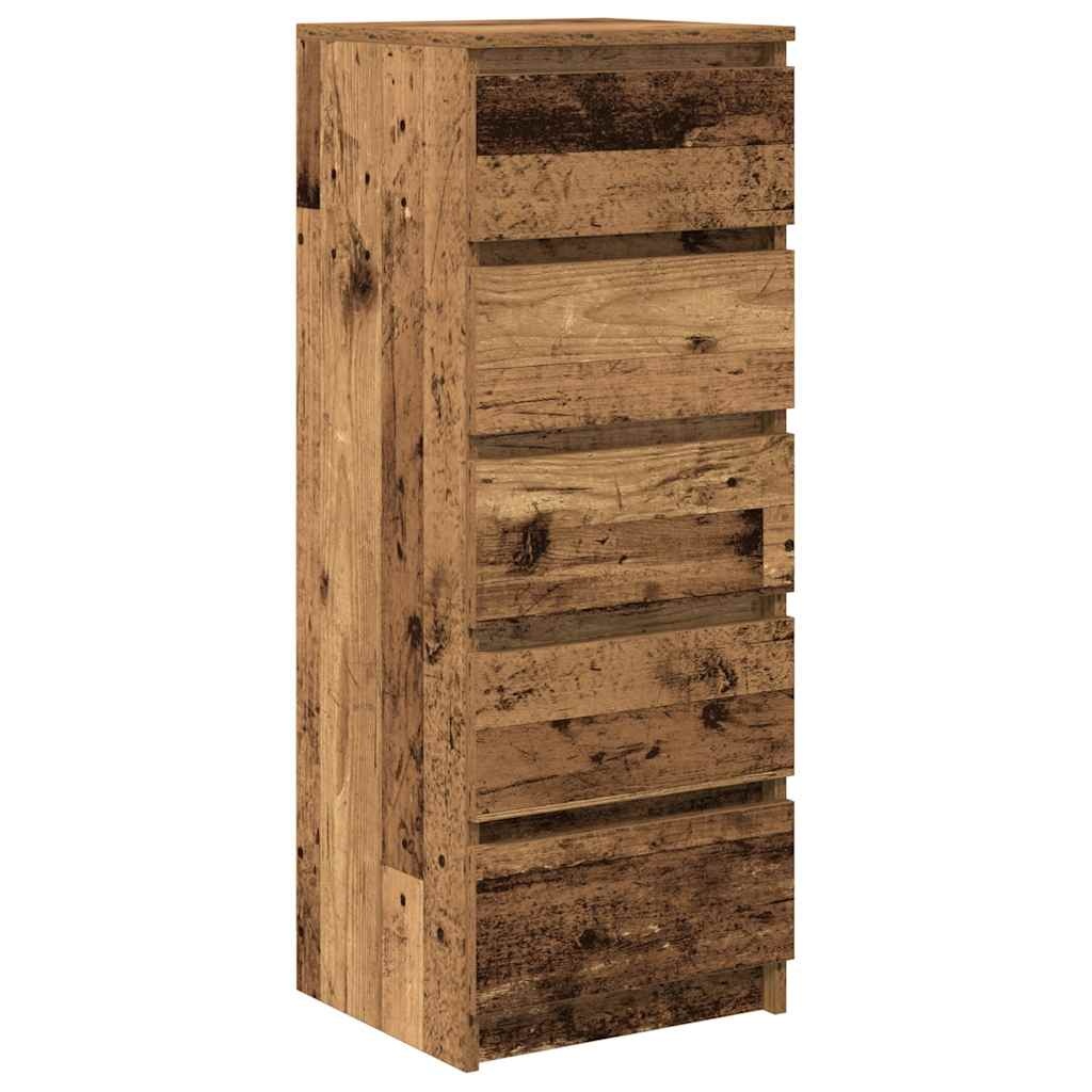 VidaXL Dressoir met lades 37,5x35x99 cm bewerkt hout oud hout
