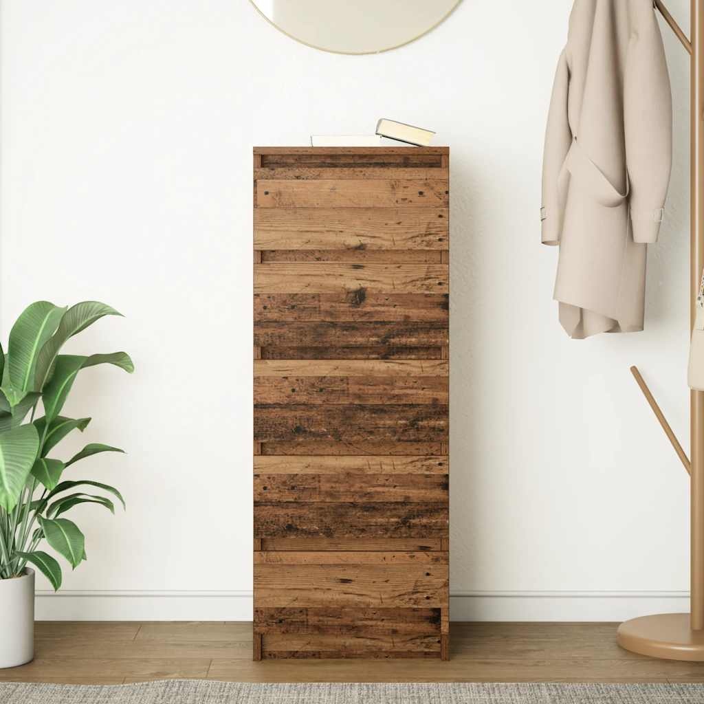 VidaXL Dressoir met lades 37,5x35x99 cm bewerkt hout oud hout