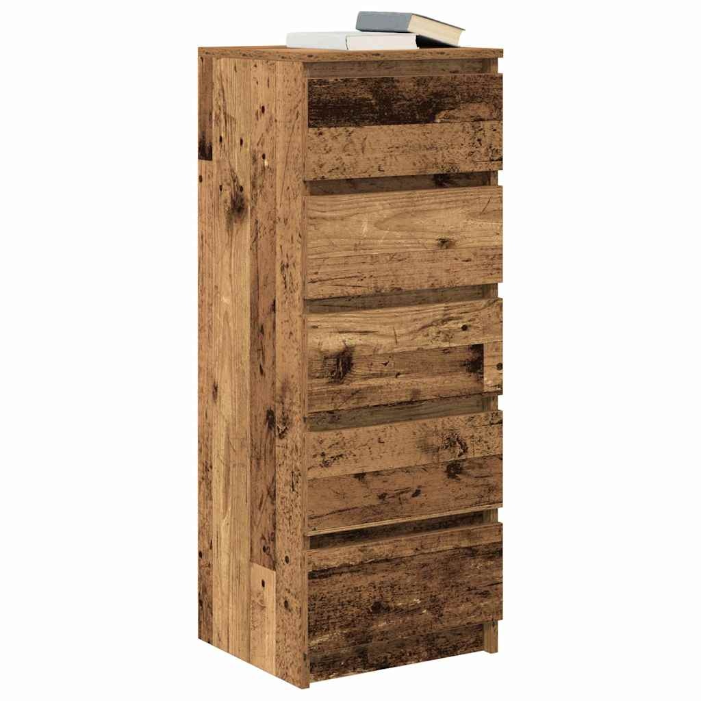 VidaXL Dressoir met lades 37,5x35x99 cm bewerkt hout oud hout