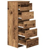 VidaXL Dressoir met lades 37,5x35x99 cm bewerkt hout oud hout