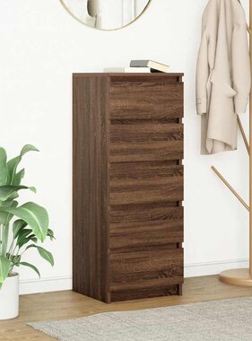 VidaXL Dressoir met lades 37,5x35x99 cm spaanplaat bruin eikenkleurig