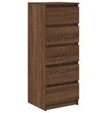 VidaXL Dressoir met lades 37,5x35x99 cm spaanplaat bruin eikenkleurig
