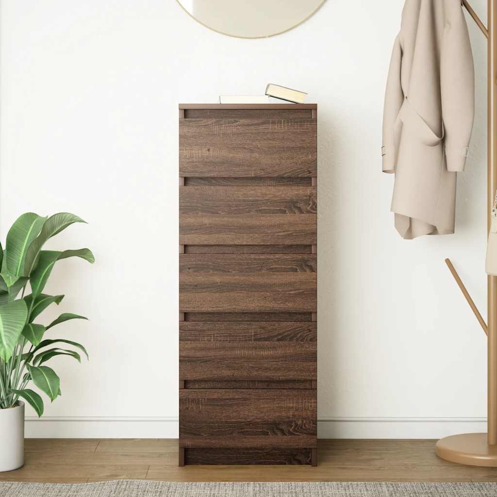 VidaXL Dressoir met lades 37,5x35x99 cm spaanplaat bruin eikenkleurig