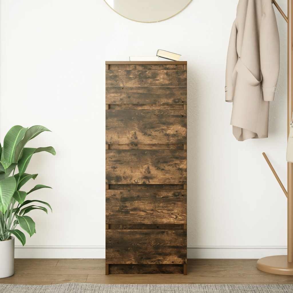 VidaXL Dressoir met lades 37,5x35x99 cm spaanplaat gerookt eikenhout