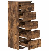 VidaXL Dressoir met lades 37,5x35x99 cm spaanplaat gerookt eikenhout