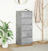 VidaXL Dressoir met lades 37,5x35x99 cm spaanplaat betongrijs