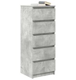 VidaXL Dressoir met lades 37,5x35x99 cm spaanplaat betongrijs