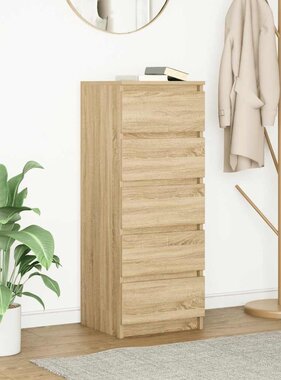 VidaXL Dressoir met lades 37,5x35x99 cm spaanplaat sonoma eikenkleurig