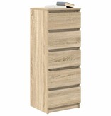 VidaXL Dressoir met lades 37,5x35x99 cm spaanplaat sonoma eikenkleurig