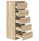 VidaXL Dressoir met lades 37,5x35x99 cm spaanplaat sonoma eikenkleurig