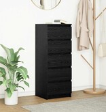 VidaXL Dressoir met lades 37,5x35x99 cm spaanplaat zwart eikenkleurig