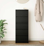 VidaXL Dressoir met lades 37,5x35x99 cm spaanplaat zwart eikenkleurig