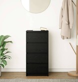 VidaXL Dressoir 37,5x35x76 cm spaanplaat zwart eikenkleurig