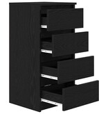 VidaXL Dressoir 37,5x35x76 cm spaanplaat zwart eikenkleurig