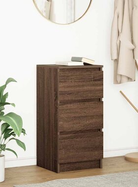 VidaXL Dressoir 37,5x35x76 cm bewerkt hout bruin eikenkleurig