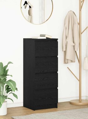 VidaXL Dressoir 37,5x35x99 cm spaanplaat zwart eikenkleurig