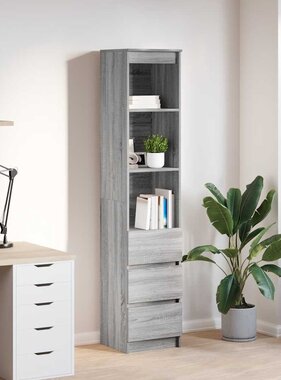 VidaXL Hoge kast 37,5x35x180 cm spaanplaat grijs sonoma