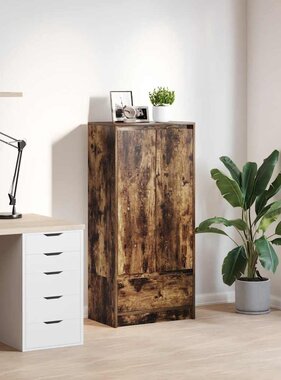 VidaXL Kast met lade 55,5x34x119,5 cm spaanplaat gerookt eikenkleurig