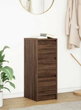 VidaXL Dressoir 29,5x34x76 cm bewerkt hout bruin eikenkleurig