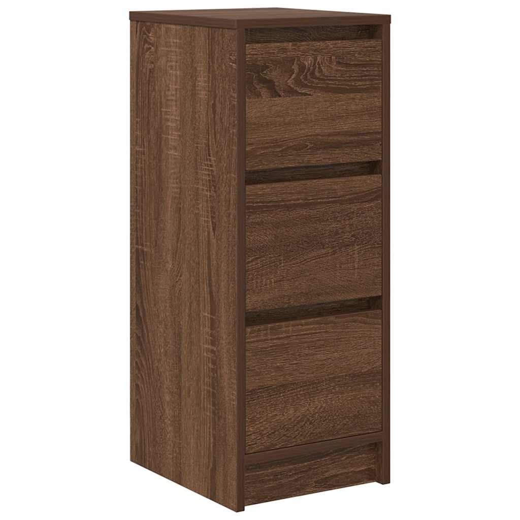 VidaXL Dressoir 29,5x34x76 cm bewerkt hout bruin eikenkleurig