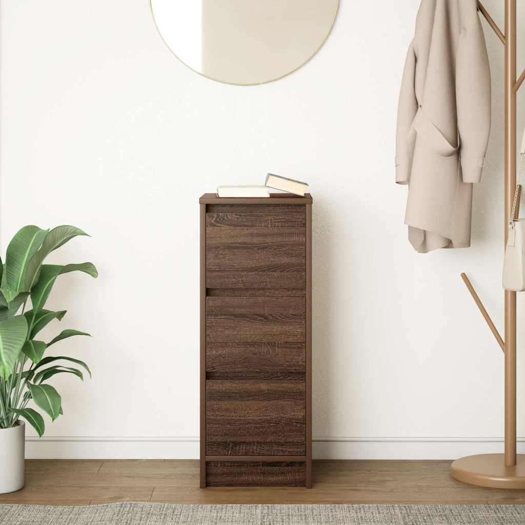 VidaXL Dressoir 29,5x34x76 cm bewerkt hout bruin eikenkleurig