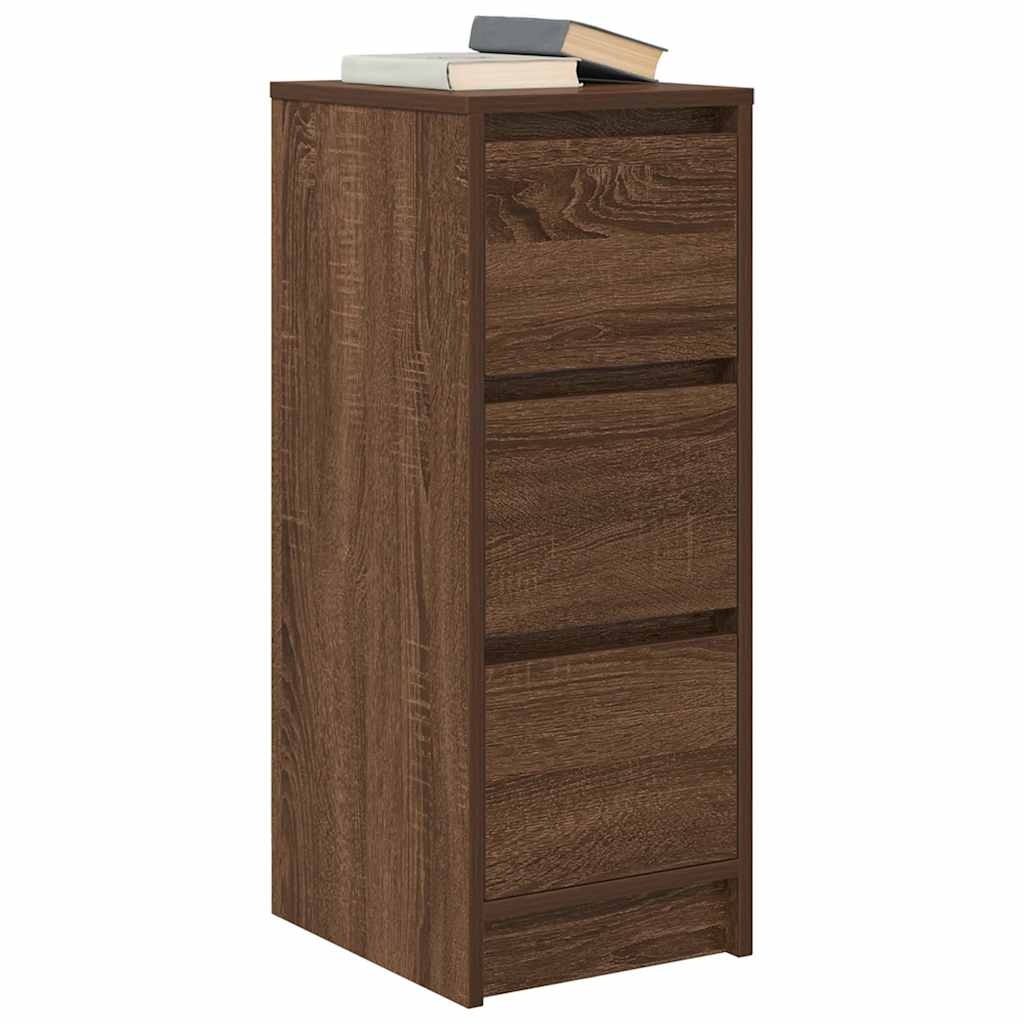 VidaXL Dressoir 29,5x34x76 cm bewerkt hout bruin eikenkleurig