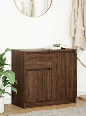 VidaXL Dressoir met lade 71x35x65 cm spaanplaat bruin eikenkleurig