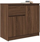VidaXL Dressoir met lade 71x35x65 cm spaanplaat bruin eikenkleurig