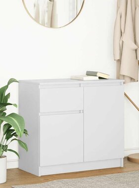 VidaXL Dressoir met lade 71x35x65 cm spaanplaat wit