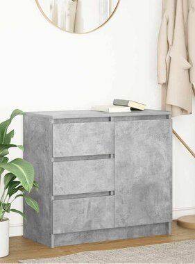 VidaXL Dressoir met lade 71x35x65 cm spaanplaat betongrijs