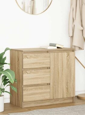 VidaXL Dressoir met lade 71x35x65 cm spaanplaat sonoma eikenkleurig