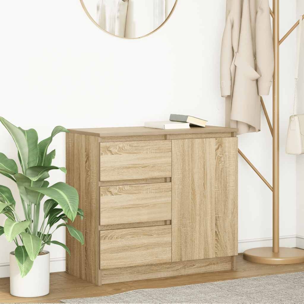 VidaXL Dressoir met lade 71x35x65 cm spaanplaat sonoma eikenkleurig