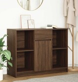 VidaXL Dressoir met lade 101x35x76 cm spaanplaat bruin eikenkleurig