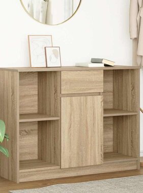 VidaXL Dressoir met lade 101x35x76 cm spaanplaat sonoma eikenkleurig