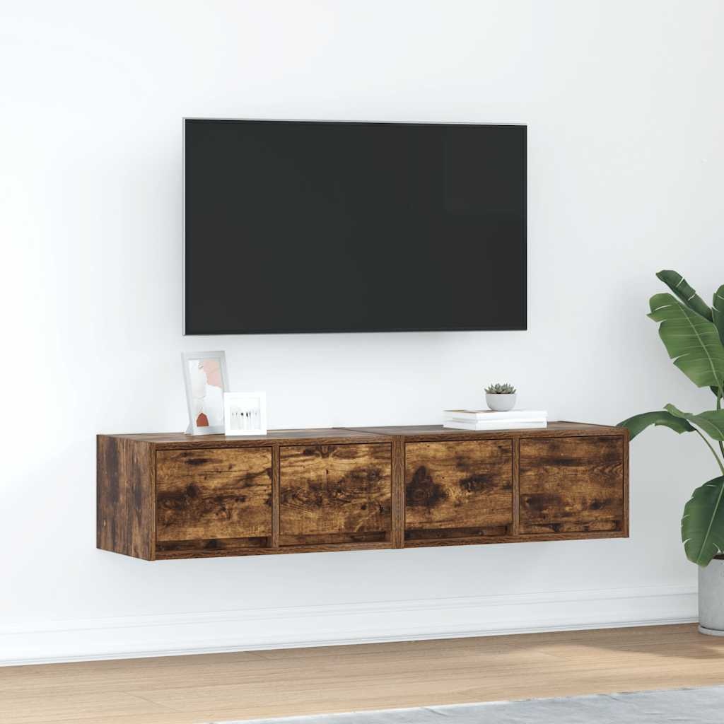 VidaXL Tv-meubelen 2 st 60x31x25,5 cm bewerkt hout gerookt eikenkleur