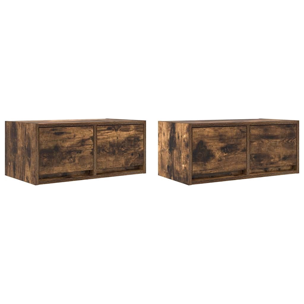 VidaXL Tv-meubelen 2 st 60x31x25,5 cm bewerkt hout gerookt eikenkleur