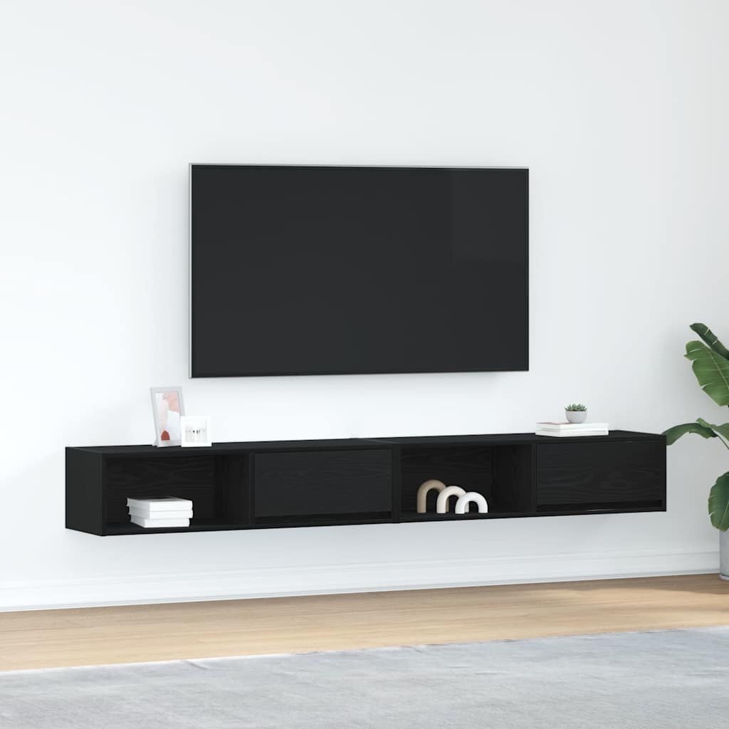 VidaXL Tv-meubelen 2 st 100x31x25,5 cm bewerkt hout zwart