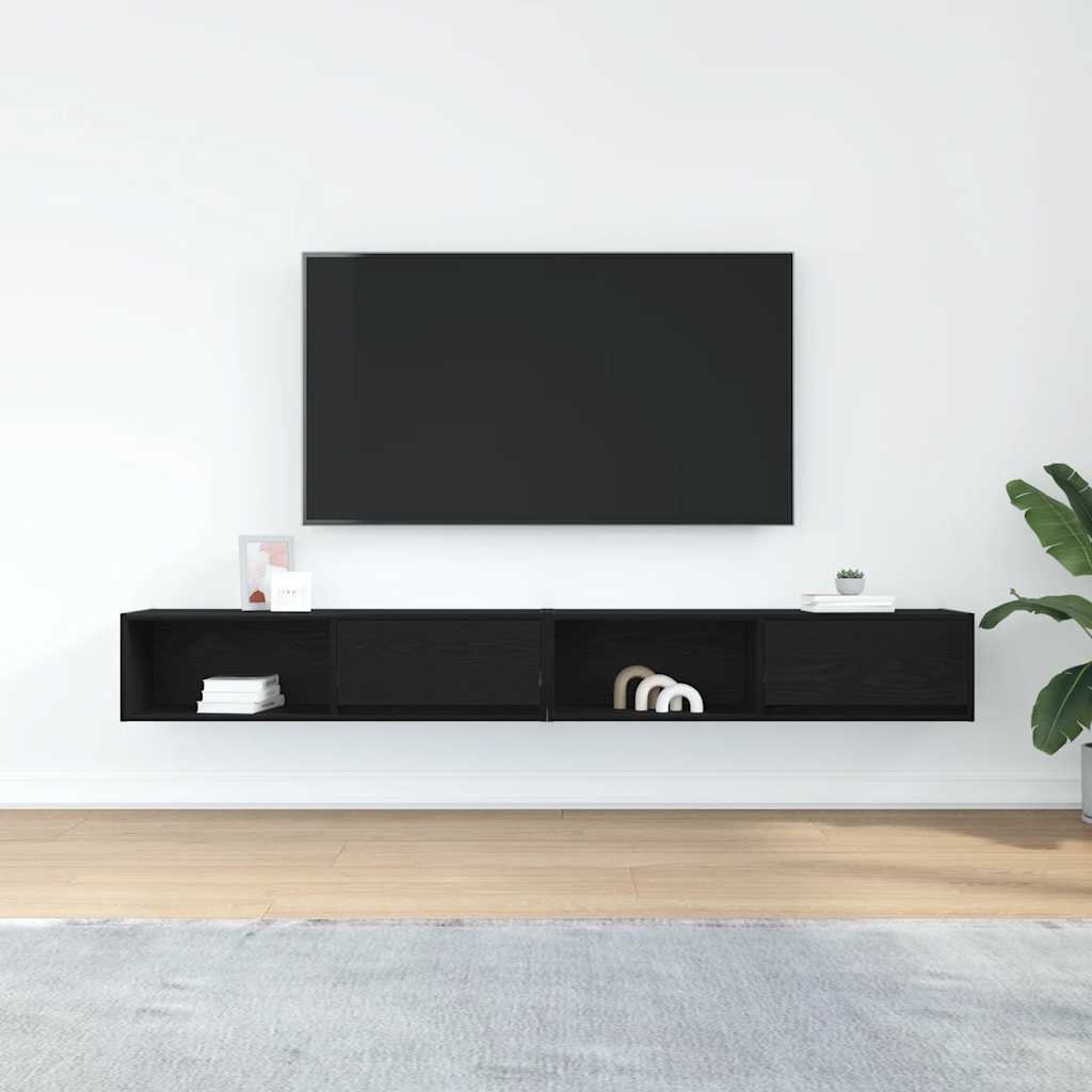 VidaXL Tv-meubelen 2 st 100x31x25,5 cm bewerkt hout zwart