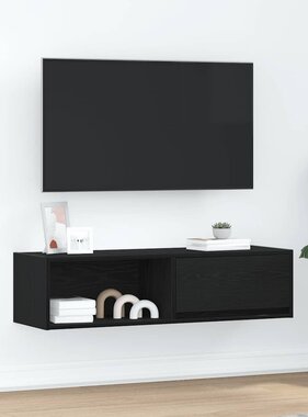 VidaXL TV-meubel 100x31x25,5 cm spaanplaat zwart eikenkleurig