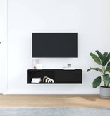 VidaXL TV-meubel 100x31x25,5 cm spaanplaat zwart eikenkleurig