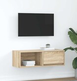 VidaXL Tv-meubel 80x31x25,5 cm bewerkt hout sonoma eikenkleurig
