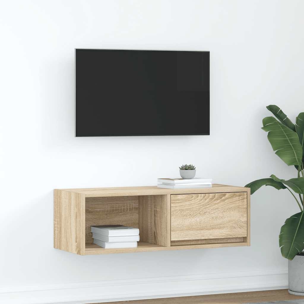 VidaXL Tv-meubel 80x31x25,5 cm bewerkt hout sonoma eikenkleurig