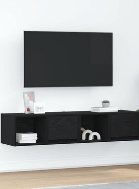VidaXL Tv-kasten 60x31x25,5 cm spaanplaat zwart eikenkleurig