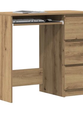 VidaXL Bureau 90x45x76 cm bewerkt hout artisanaal eikenkleur