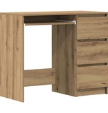VidaXL Bureau 90x45x76 cm bewerkt hout artisanaal eikenkleur