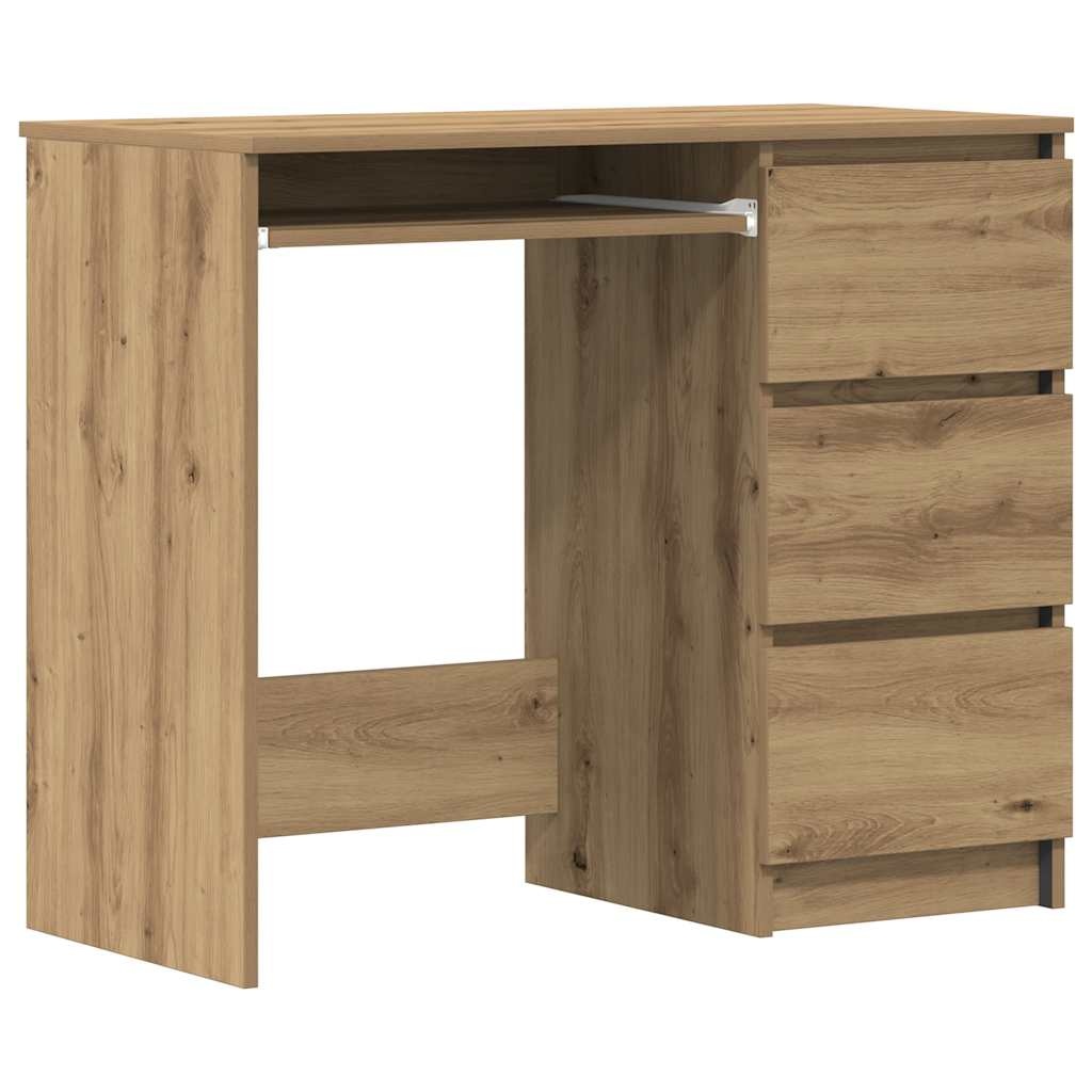 VidaXL Bureau 90x45x76 cm bewerkt hout artisanaal eikenkleur