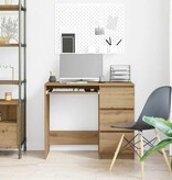 VidaXL Bureau 90x45x76 cm bewerkt hout artisanaal eikenkleur