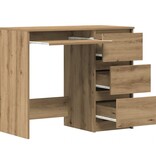 VidaXL Bureau 90x45x76 cm bewerkt hout artisanaal eikenkleur